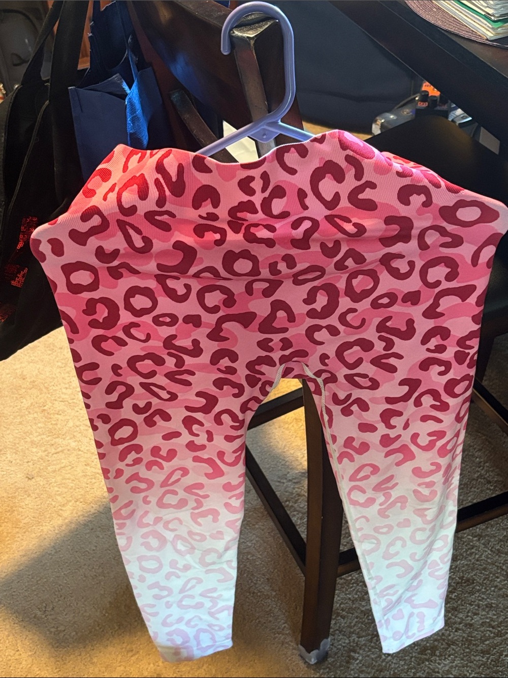 Pink Ombre Leopard Print Leggings